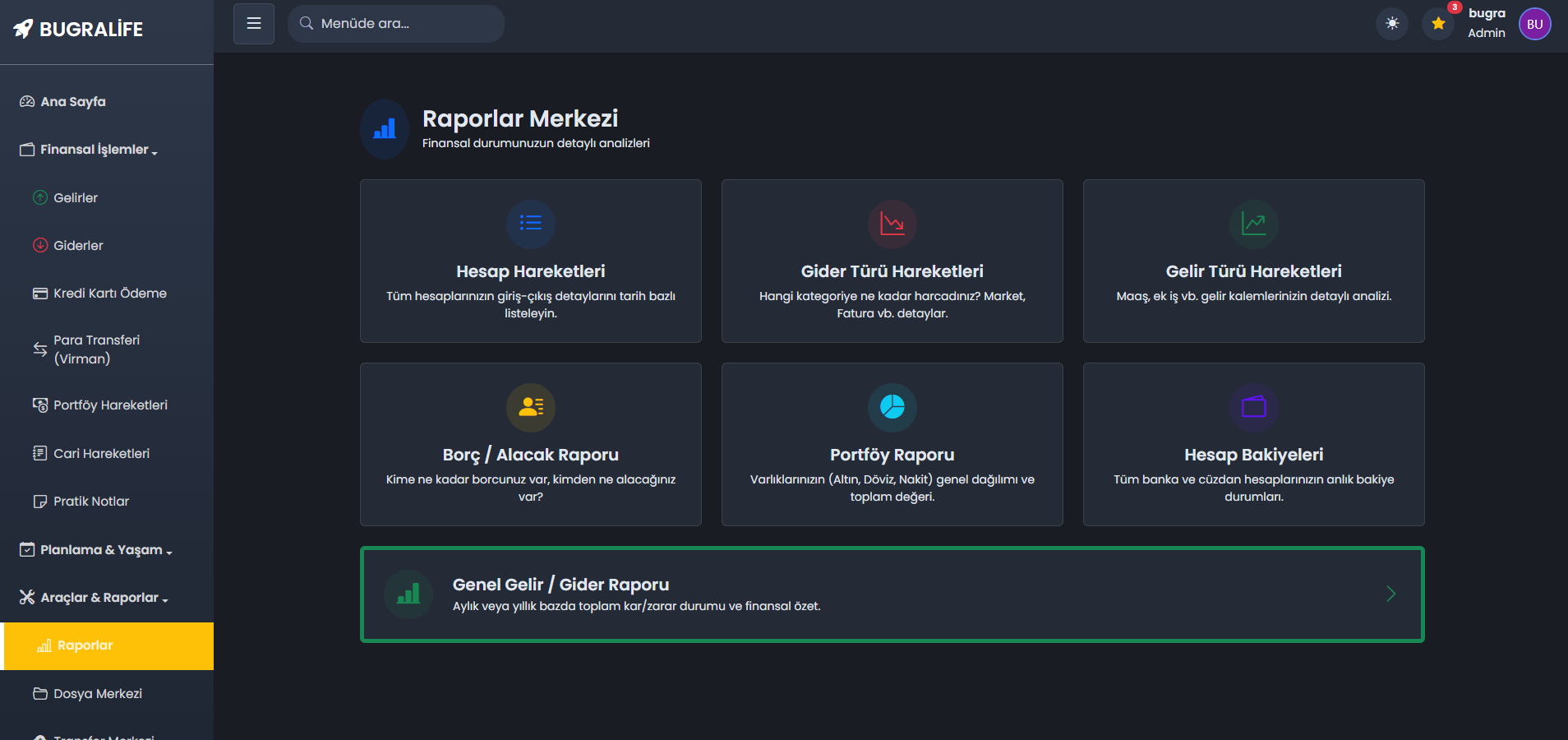 SECURE PERSONAL DASHBOARD (BUGRALİFE)